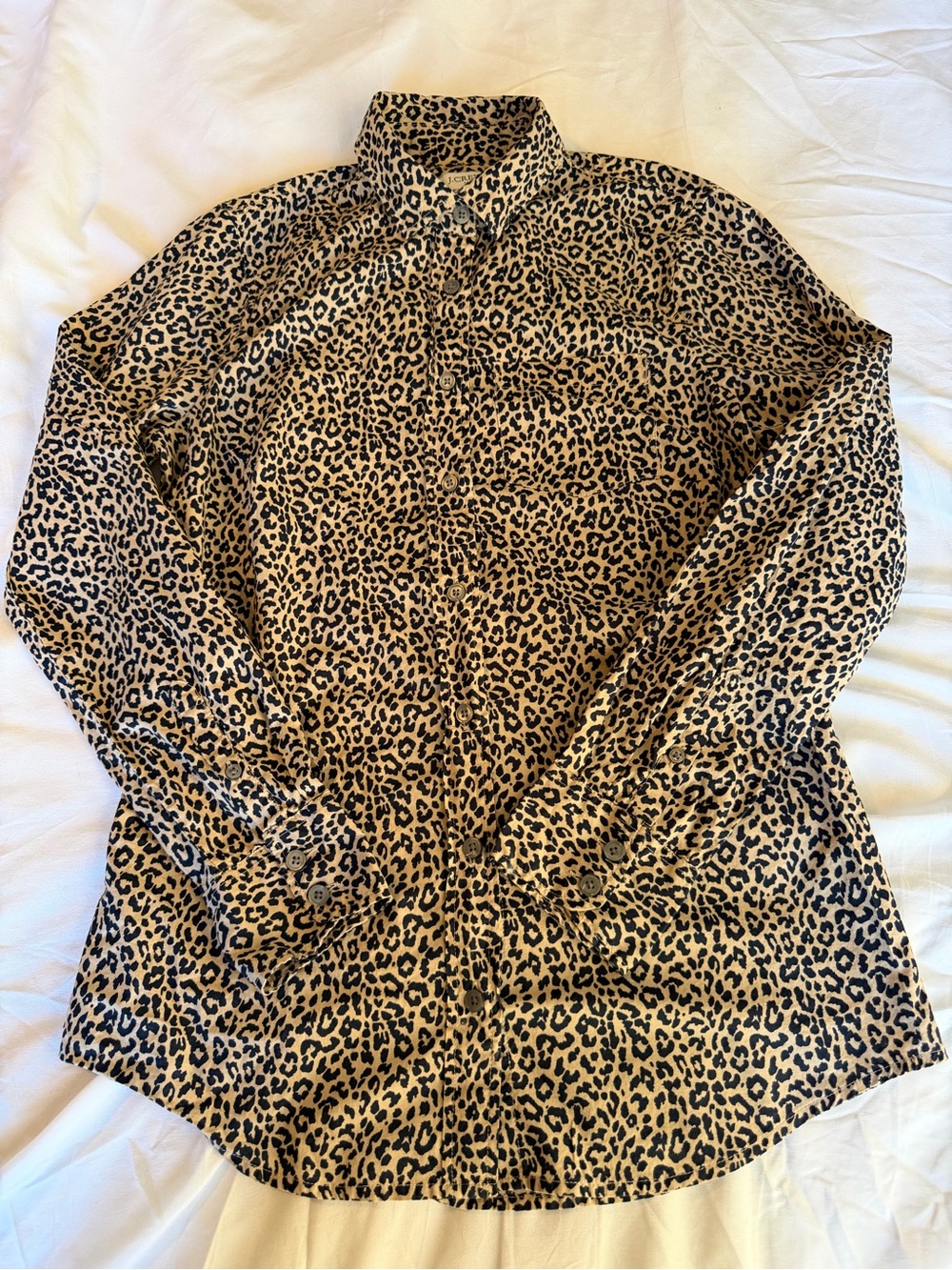 J. Crew Leopard Print Button-Down Shirt - Tan & Black